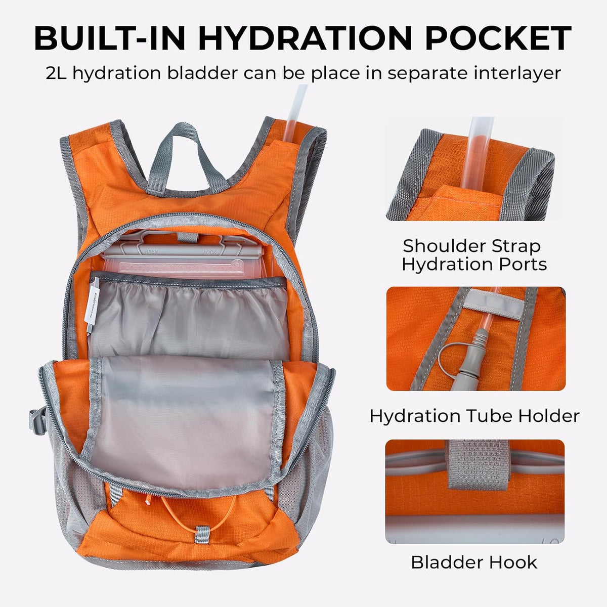 14L Small Hiking Backpack,Lightweight Packable Travel Daypack for Men Women | Quick Phone Pocket, Breathable Material, Water Resistant, Adjustable Straps, Emergency Whistle, Commuting Cycling