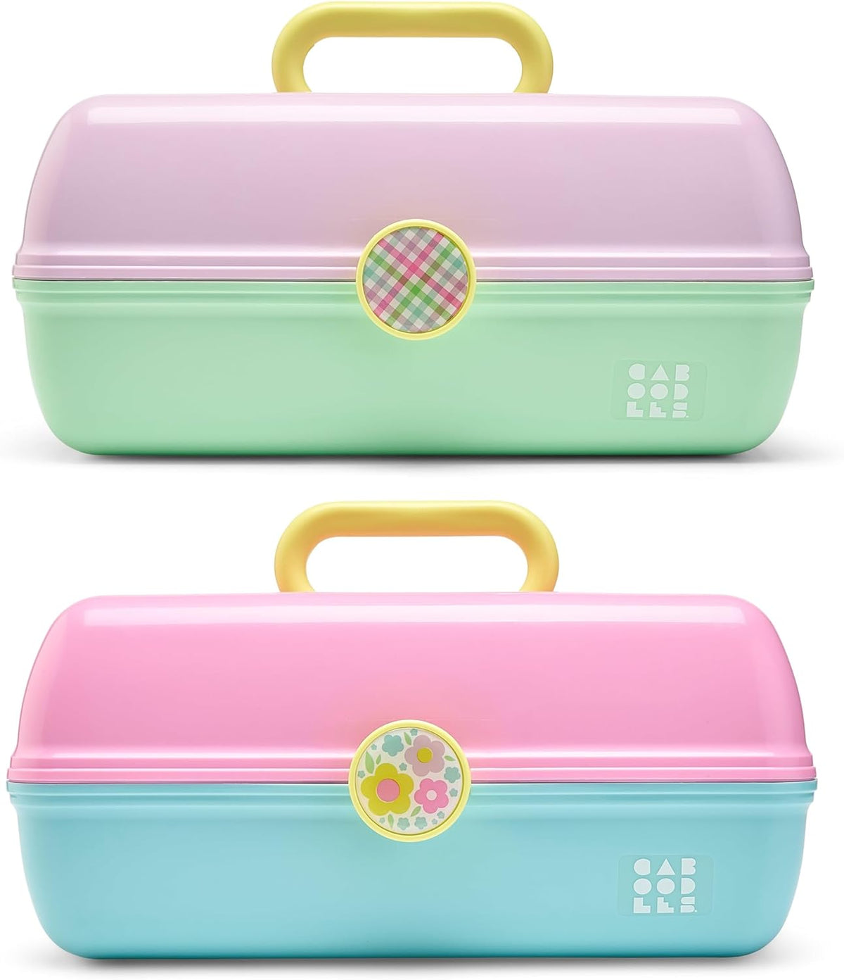 On-The-Go Girl Makeup Box, Hot Pink Sparkle, Hard Plastic Makeup Organizer Box, Built-In Mirror, Secure Latch for Safe Travel, Spacious Storage for Large Items