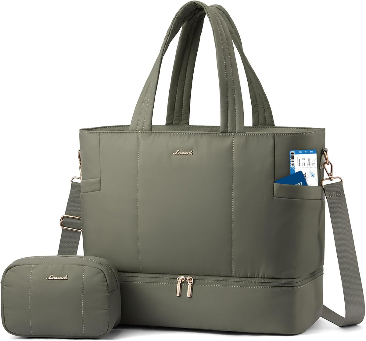 Travel Duffle Bag, Puffer Weekender Bags for Women with Shoe Compartment, Carry On Overnight Hospital Bag, Gym Tote