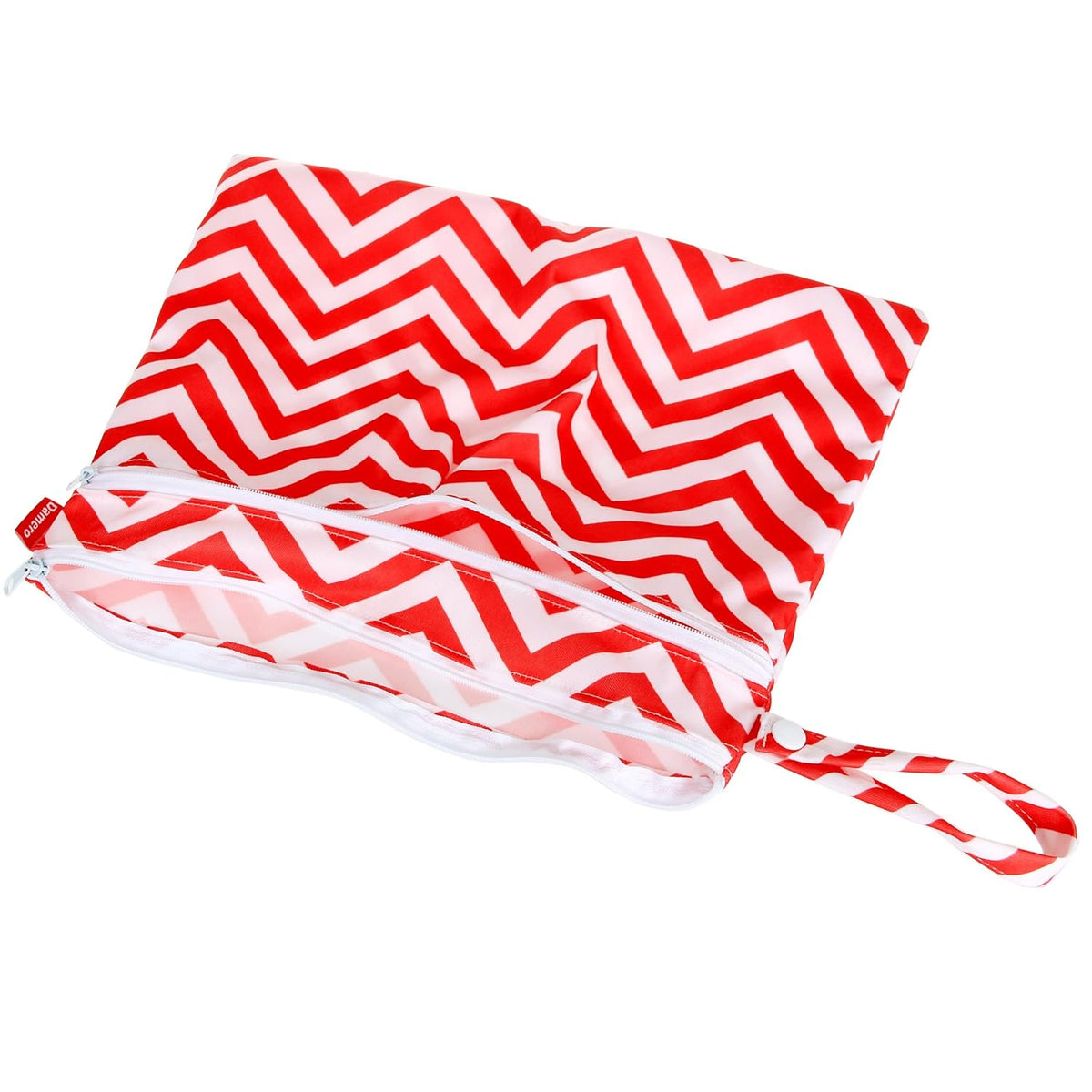 2Pack Waterproof Wet Bag, Reusable Wet Dry Bag Organizer for Travel, Beach, Diapers, Breast Pump Parts and Wet Swimsuits, Tree+Red Chevron