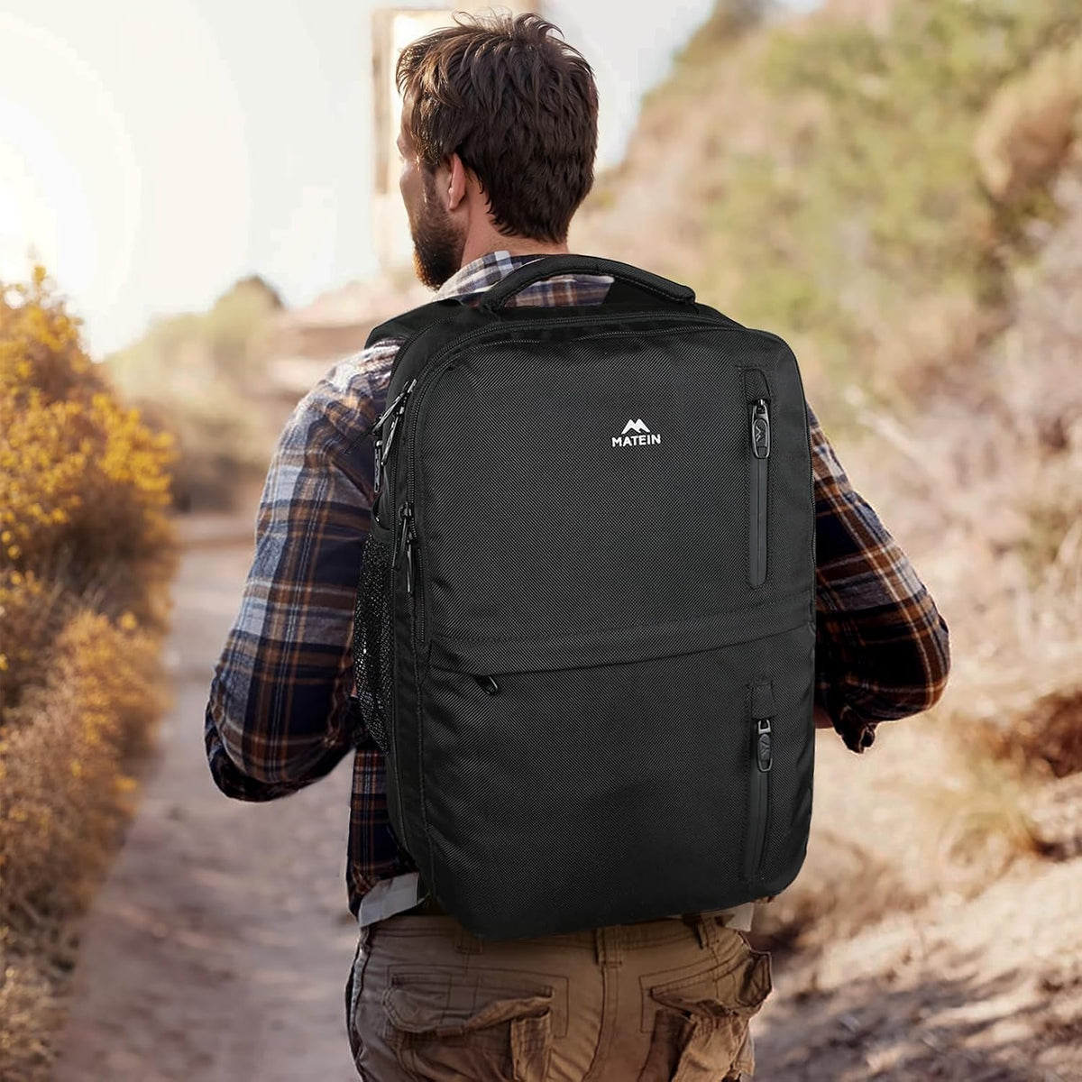 Carry on Travel Laptop Backpack, Large Personal Item Travel Backpack | Flight Approved, Shoe Compartment, Water Resistant, Weekender Overnight Bag, Fit 17 Inch Laptop, Green