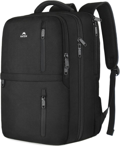 Carry on Travel Laptop Backpack, Large Personal Item Travel Backpack | Flight Approved, Shoe Compartment, Water Resistant, Weekender Overnight Bag, Fit 17 Inch Laptop, Green