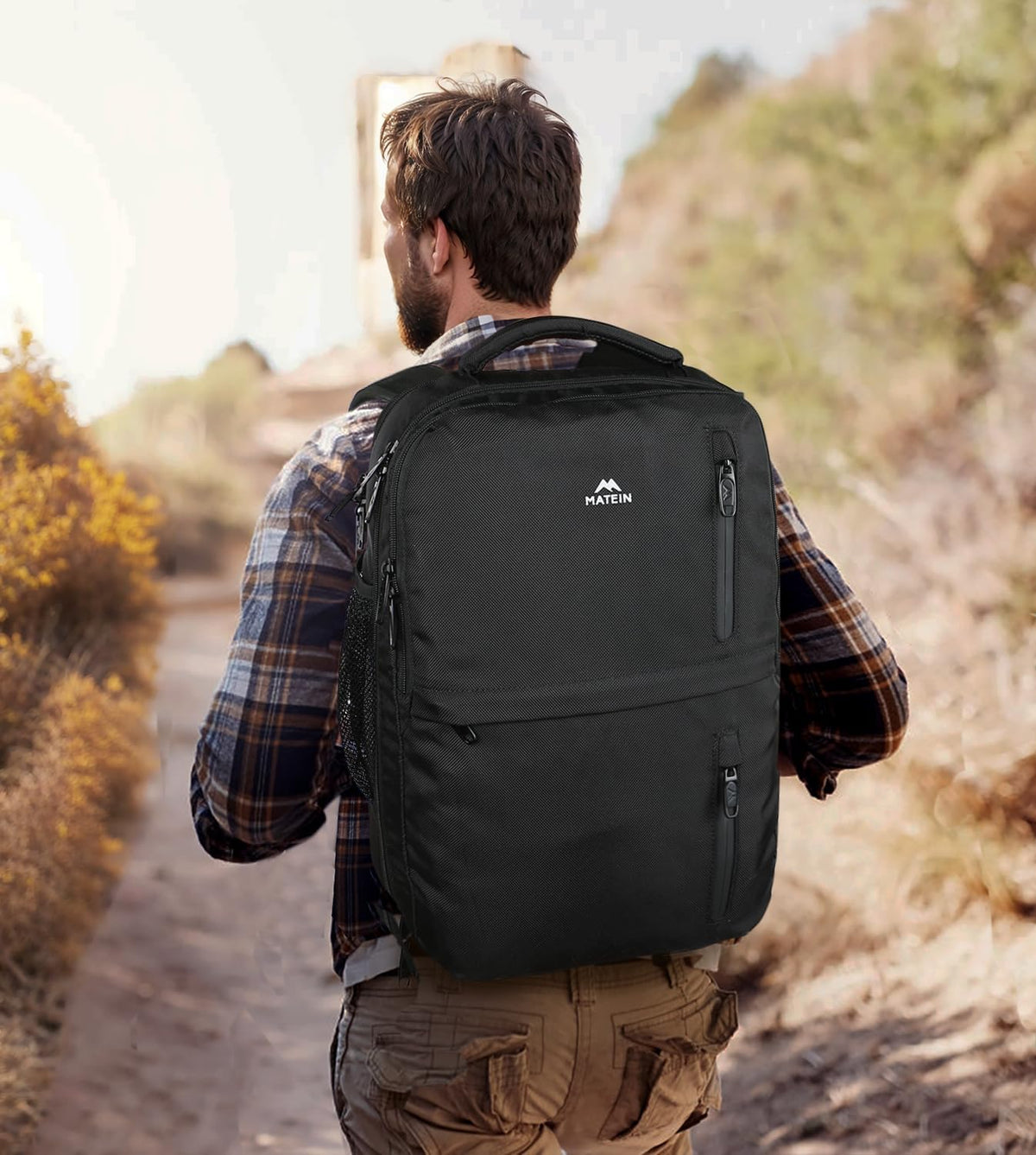 Carry on Travel Laptop Backpack, Large Personal Item Travel Backpack | Flight Approved, Shoe Compartment, Water Resistant, Weekender Overnight Bag, Fit 17 Inch Laptop, Green