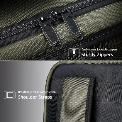 Carry on Travel Laptop Backpack, Large Personal Item Travel Backpack | Flight Approved, Shoe Compartment, Water Resistant, Weekender Overnight Bag, Fit 17 Inch Laptop, Green