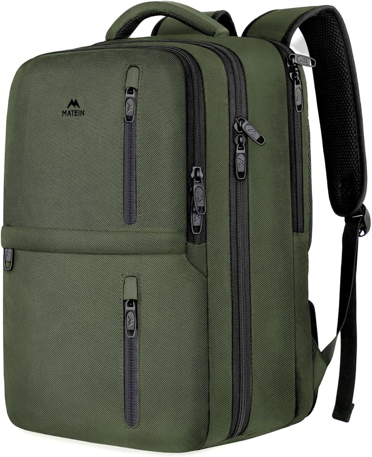Carry on Travel Laptop Backpack, Large Personal Item Travel Backpack | Flight Approved, Shoe Compartment, Water Resistant, Weekender Overnight Bag, Fit 17 Inch Laptop, Green