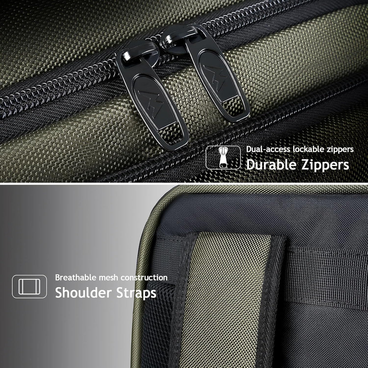 Carry on Travel Laptop Backpack, Large Personal Item Travel Backpack | Flight Approved, Shoe Compartment, Water Resistant, Weekender Overnight Bag, Fit 17 Inch Laptop, Green