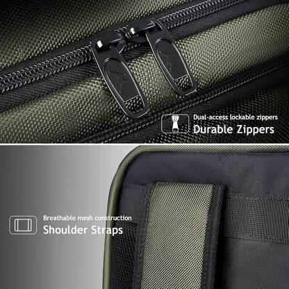 Carry on Travel Laptop Backpack, Large Personal Item Travel Backpack | Flight Approved, Shoe Compartment, Water Resistant, Weekender Overnight Bag, Fit 17 Inch Laptop, Green