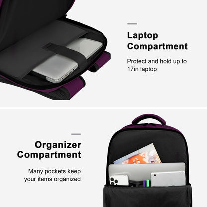Carry on Travel Laptop Backpack, Large Personal Item Travel Backpack | Flight Approved, Shoe Compartment, Water Resistant, Weekender Overnight Bag, Fit 17 Inch Laptop, Green