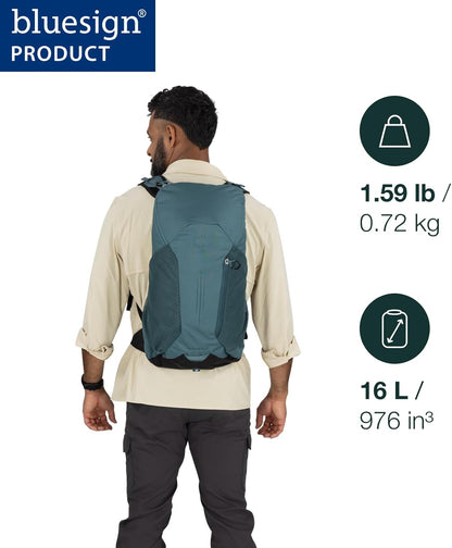 Hikelite LT 30L Hiking Backpack - Lightweight Travel Daypack with Rain Cover for Men and Women, Cascade Blue