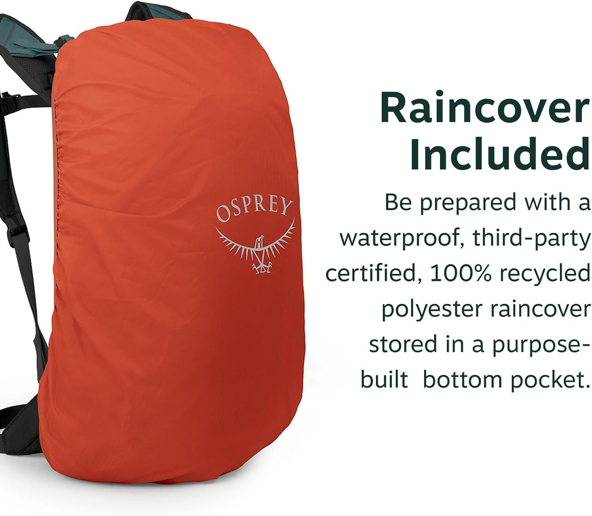 Hikelite LT 30L Hiking Backpack - Lightweight Travel Daypack with Rain Cover for Men and Women, Cascade Blue
