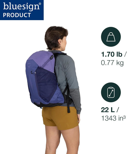 Hikelite LT 30L Hiking Backpack - Lightweight Travel Daypack with Rain Cover for Men and Women, Cascade Blue