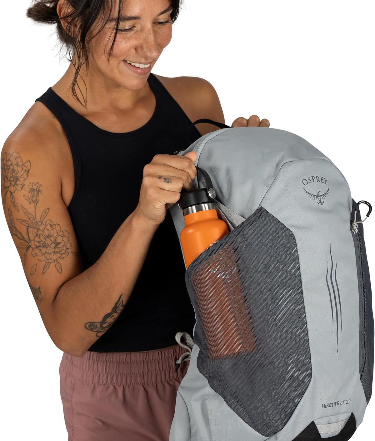 Hikelite LT 30L Hiking Backpack - Lightweight Travel Daypack with Rain Cover for Men and Women, Cascade Blue