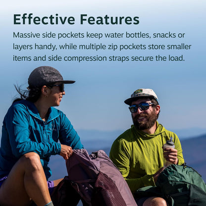 Hikelite LT 30L Hiking Backpack - Lightweight Travel Daypack with Rain Cover for Men and Women, Cascade Blue