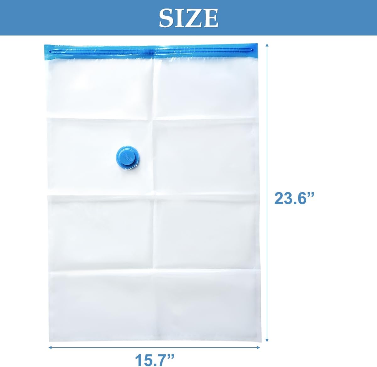 3 Pack Vacuum Compression Space Saving Storage Bags with Hand Pump for Travel Clothes,Clear, Medium, 27.6"L×19.7"W