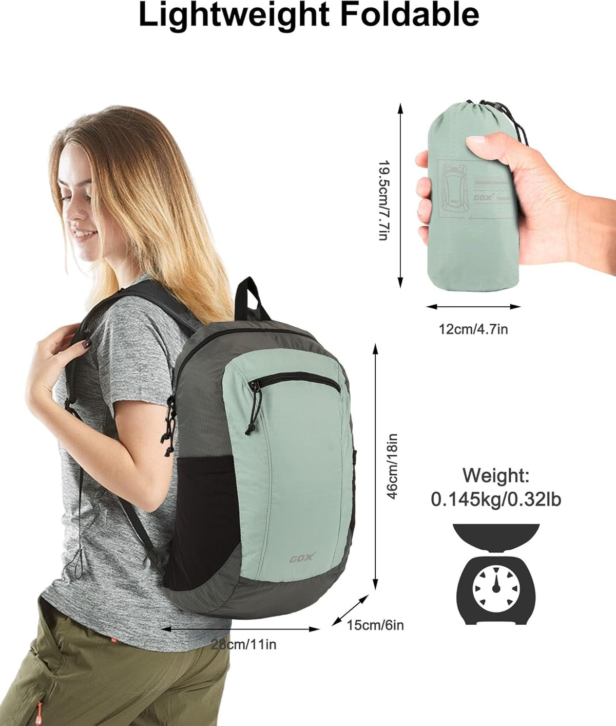 Foldable 20l Backpack For Travel Lightweight Hiking Packable Daypack for Men Travel Camping Outdoor Bag Women (Jasper)