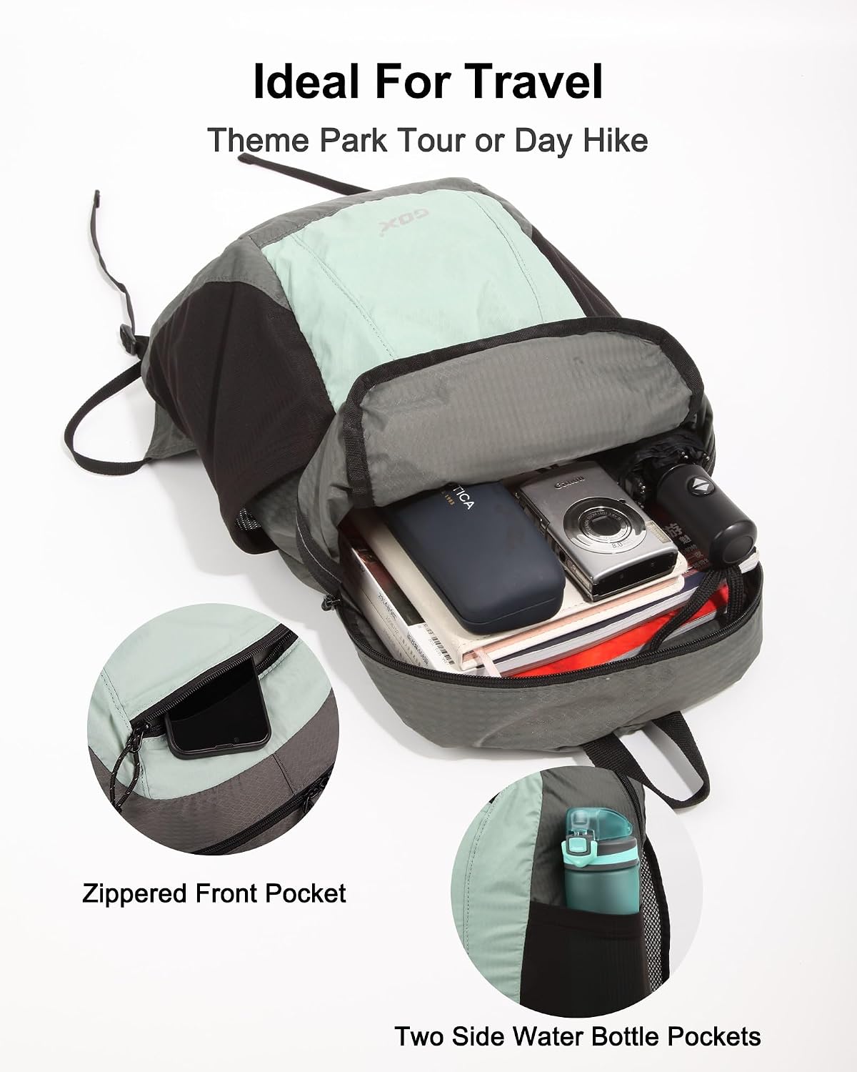Foldable 20l Backpack For Travel Lightweight Hiking Packable Daypack for Men Travel Camping Outdoor Bag Women (Jasper)