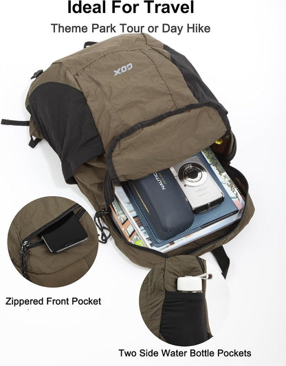 Foldable 20l Backpack For Travel Lightweight Hiking Packable Daypack for Men Travel Camping Outdoor Bag Women (Jasper)