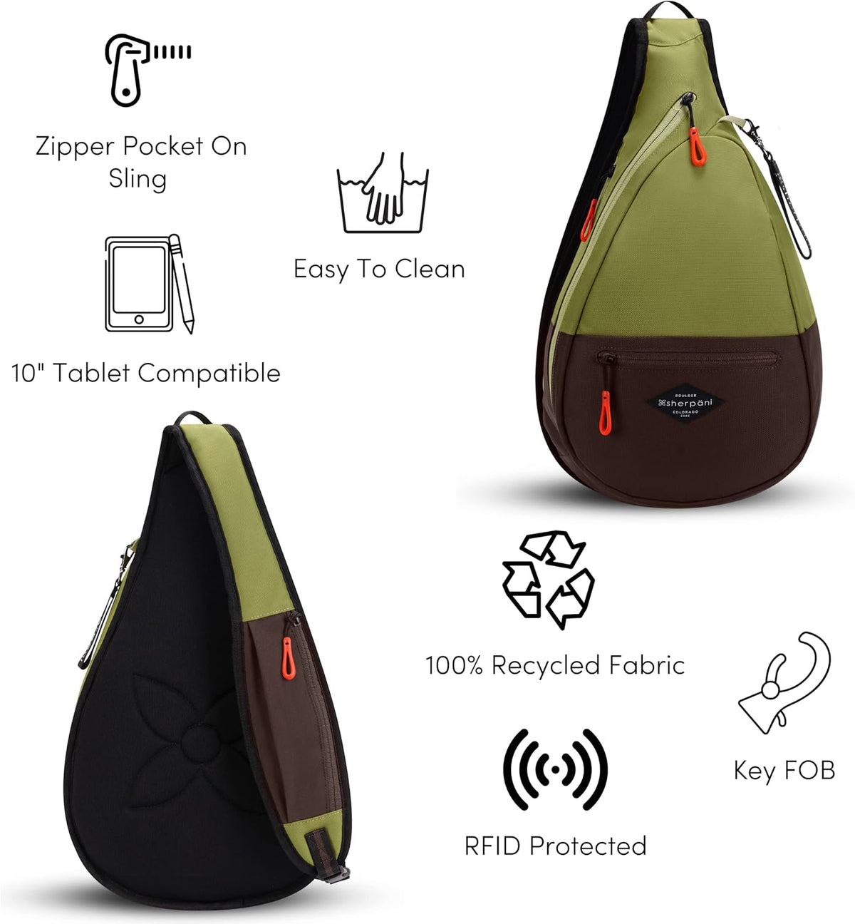 Esprit, Sling Backpack, 10L Travel Bag, Right-Handed Shoulder Sling Purse, Crossbody Backpack, Travel Gifts, RFID Protection (Chromatic)