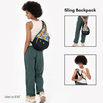 Esprit, Sling Backpack, 10L Travel Bag, Right-Handed Shoulder Sling Purse, Crossbody Backpack, Travel Gifts, RFID Protection (Chromatic)