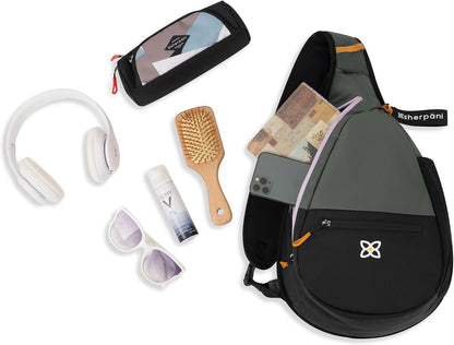 Esprit, Sling Backpack, 10L Travel Bag, Right-Handed Shoulder Sling Purse, Crossbody Backpack, Travel Gifts, RFID Protection (Chromatic)