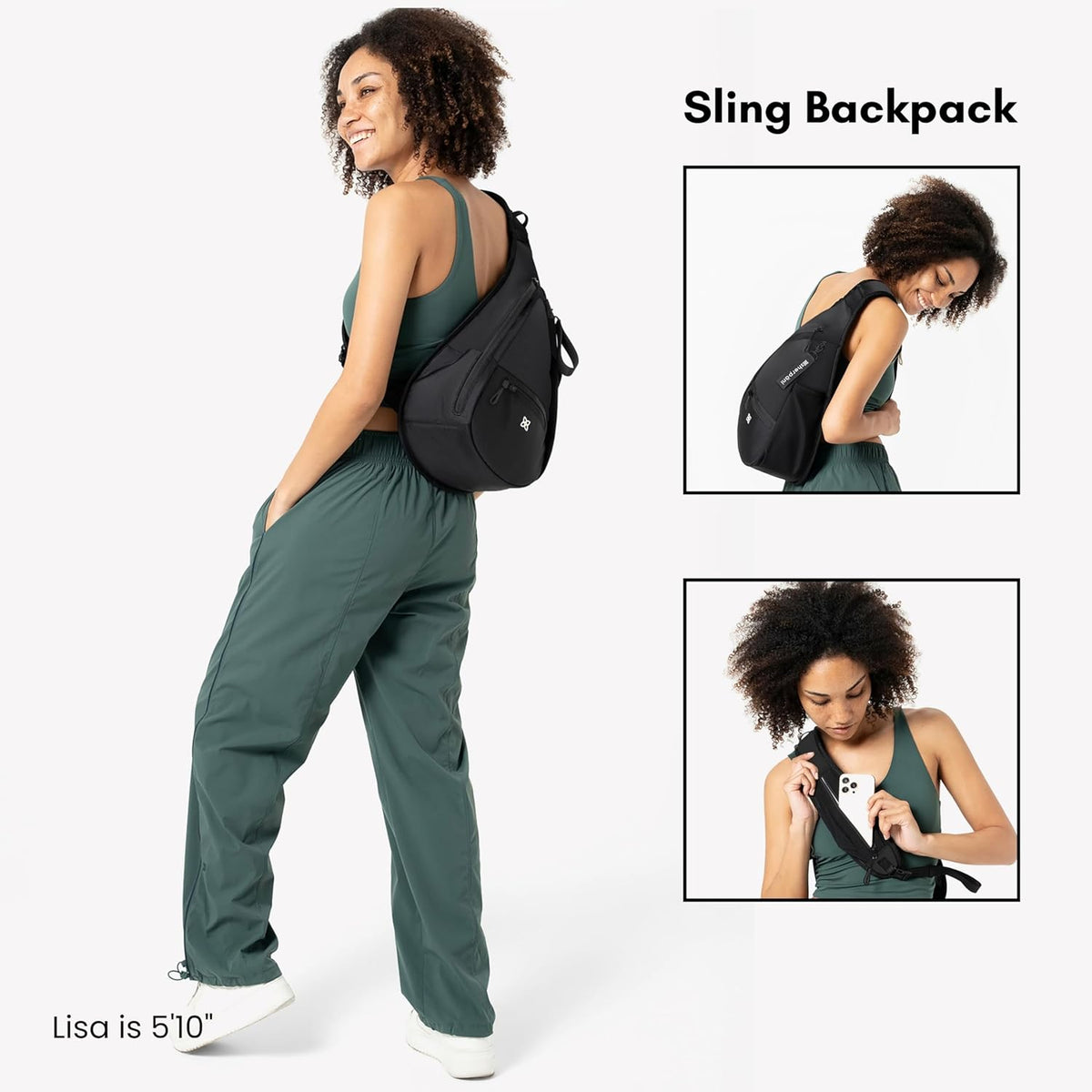 Esprit, Sling Backpack, 10L Travel Bag, Right-Handed Shoulder Sling Purse, Crossbody Backpack, Travel Gifts, RFID Protection (Chromatic)
