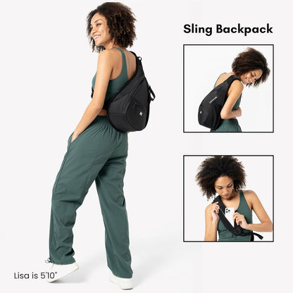 Esprit, Sling Backpack, 10L Travel Bag, Right-Handed Shoulder Sling Purse, Crossbody Backpack, Travel Gifts, RFID Protection (Chromatic)