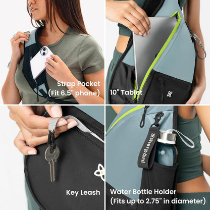 Esprit, Sling Backpack, 10L Travel Bag, Right-Handed Shoulder Sling Purse, Crossbody Backpack, Travel Gifts, RFID Protection (Chromatic)