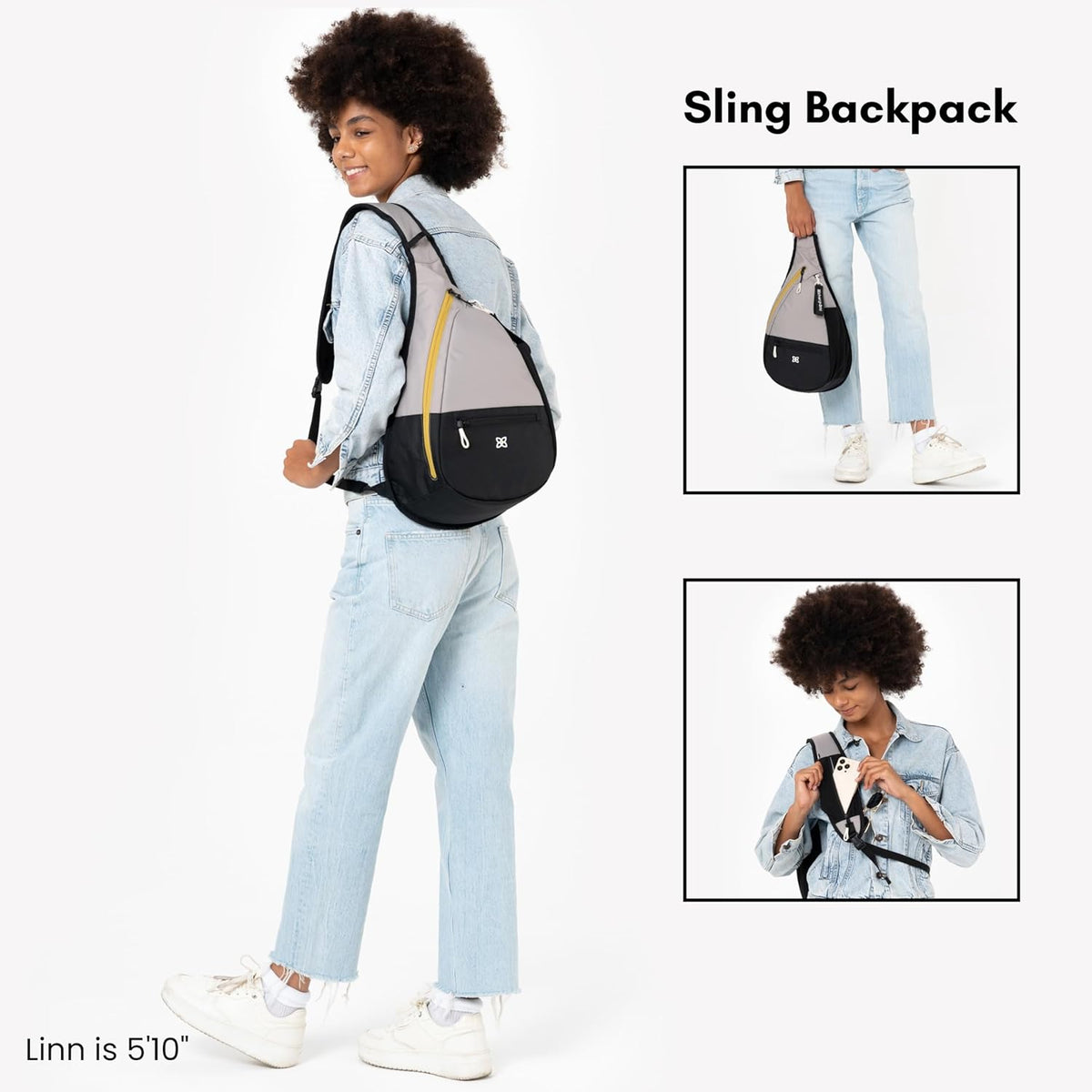 Esprit, Sling Backpack, 10L Travel Bag, Right-Handed Shoulder Sling Purse, Crossbody Backpack, Travel Gifts, RFID Protection (Chromatic)