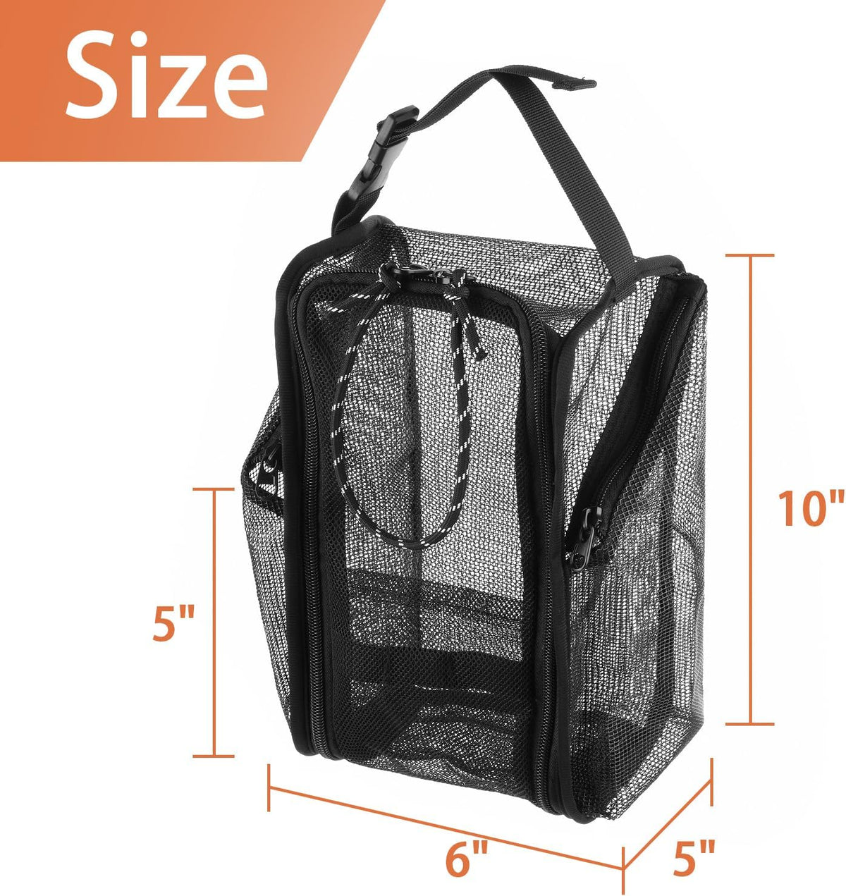 Mesh Shower Caddy Toiletry Organizer Hanging Shower Tote Bag, Quick Dry Shower Organizer Portable Bath Bag with Durable Zippers & Side Pockets for Travel, Gym, Swimming, Beach and Camp