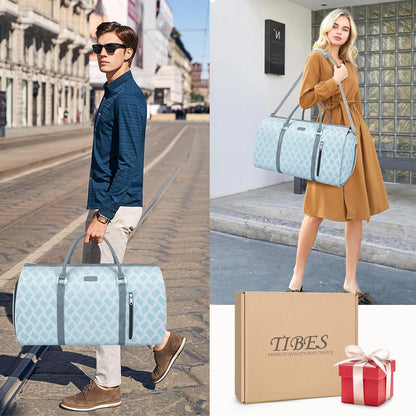 Convertible Garment Duffle Bags for Travel - Carry On Garment Bags With Toiletry Bag, Large Weekender Bags for Women Men 2 in 1 Hanging Suitcase Suit Travel Duffel Bags (2pcs Set, Green)