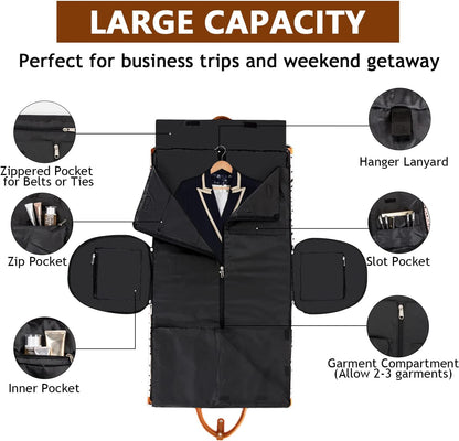 Convertible Garment Duffle Bags for Travel - Carry On Garment Bags With Toiletry Bag, Large Weekender Bags for Women Men 2 in 1 Hanging Suitcase Suit Travel Duffel Bags (2pcs Set, Green)
