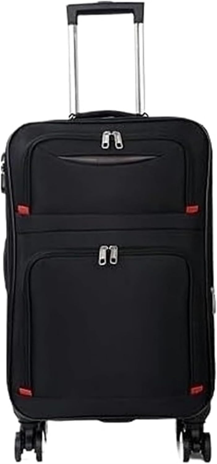 Carry-On Softside Luggage with Spinner Wheels,Expandable Softside Carry-On Suitcase Checked Luggage Luggage Carry On (Color : Black, Size : 22in)