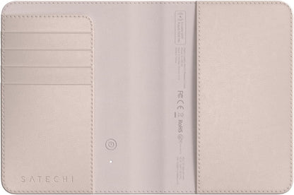 Passport Holder for Travel with Find My, Passport Cover with 4 Card Holder, Wireless Charging, and RFID protection – Travel Essential Vegan Leather Passport Holder – Black