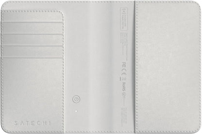 Passport Holder for Travel with Find My, Passport Cover with 4 Card Holder, Wireless Charging, and RFID protection – Travel Essential Vegan Leather Passport Holder – Black