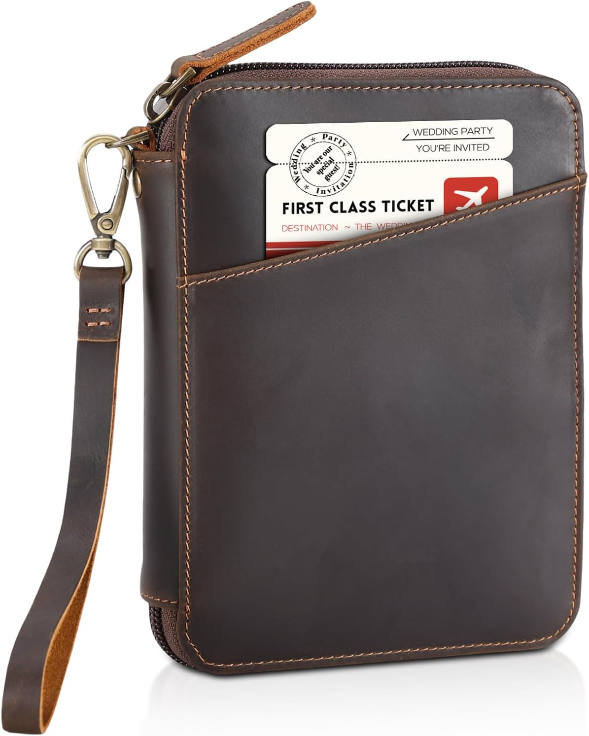 Polare Napa Leather Family Passport Wallet for 4 Passports, RFID Blocking Bifold Passport Cover Travel Document Organizer Holder (Black)