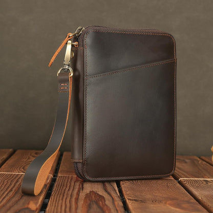 Polare Napa Leather Family Passport Wallet for 4 Passports, RFID Blocking Bifold Passport Cover Travel Document Organizer Holder (Black)
