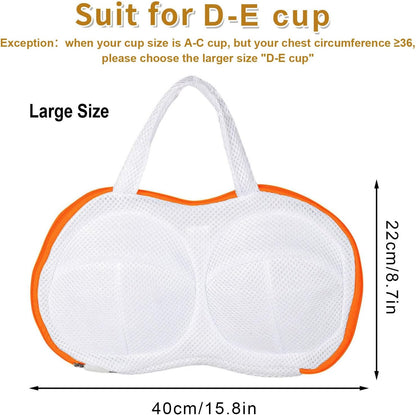 3Pcs Bra Wash Bags for Laundry Lingerie Brassiere Bag bra washing protector holder for Washing Machine Beige(A to C Cups)