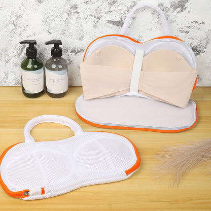 3Pcs Bra Wash Bags for Laundry Lingerie Brassiere Bag bra washing protector holder for Washing Machine Beige(A to C Cups)