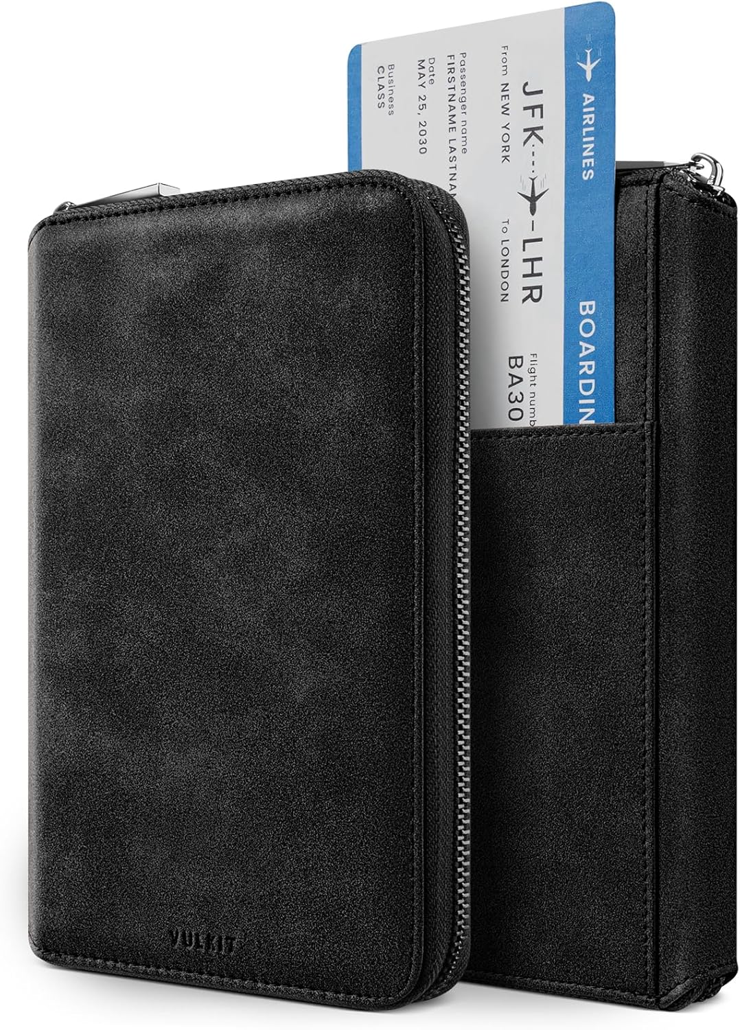 Passport Holder for Travel Family, Multiple Travel Document Holder Wallet for a Family of 3-4, RFID Blocking Passport Bag, Document Organizer Pouch for Credit Cards, ID, Sim Card, Cash, Coins