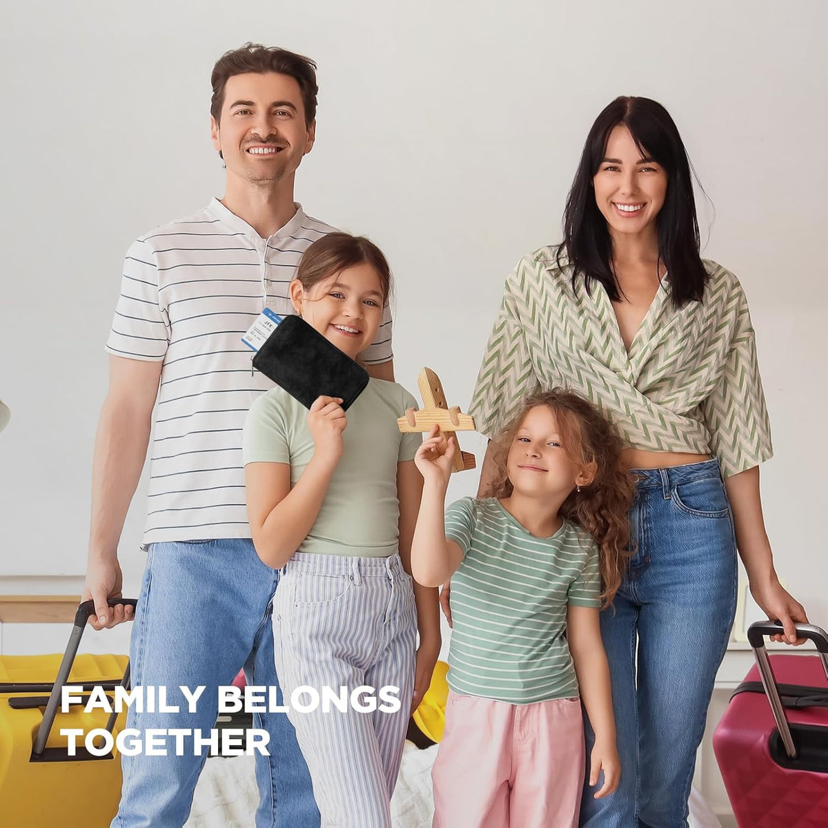 Passport Holder for Travel Family, Multiple Travel Document Holder Wallet for a Family of 3-4, RFID Blocking Passport Bag, Document Organizer Pouch for Credit Cards, ID, Sim Card, Cash, Coins