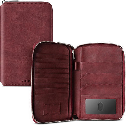 Passport Holder for Travel Family, Multiple Travel Document Holder Wallet for a Family of 3-4, RFID Blocking Passport Bag, Document Organizer Pouch for Credit Cards, ID, Sim Card, Cash, Coins