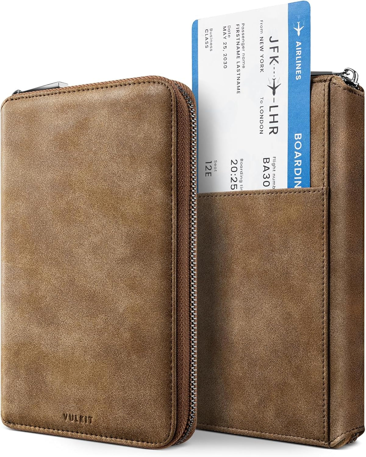 Passport Holder for Travel Family, Multiple Travel Document Holder Wallet for a Family of 3-4, RFID Blocking Passport Bag, Document Organizer Pouch for Credit Cards, ID, Sim Card, Cash, Coins
