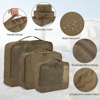 6 Pcs Packing Cubes for Travel Cubes & Packing Organizers, Travel Essentials Accessories Suitcase Organizer Set Gifts for Men Camping & Cruise with Durable Laundry Bag