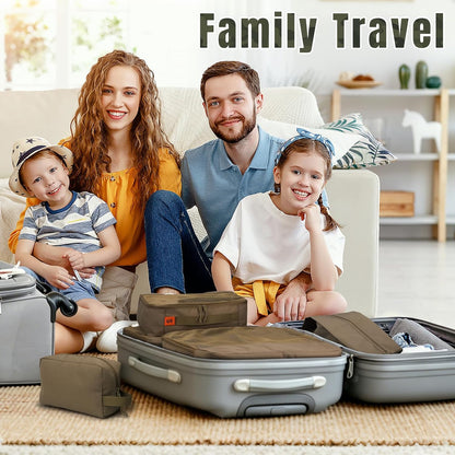 6 Pcs Packing Cubes for Travel Cubes & Packing Organizers, Travel Essentials Accessories Suitcase Organizer Set Gifts for Men Camping & Cruise with Durable Laundry Bag
