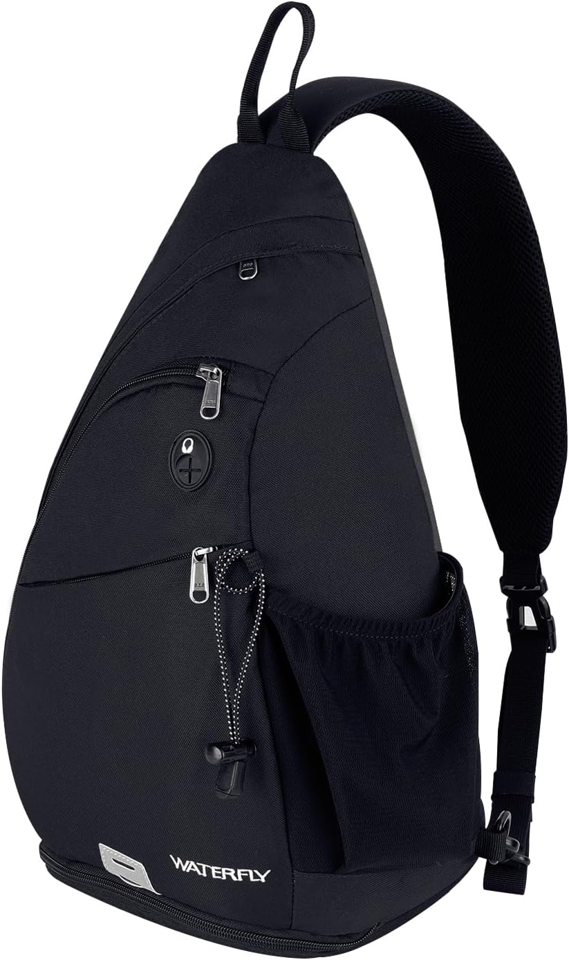 Large Sling Bag Crossbody Backpack Chest Pack for Men Women | 18L, Water resistant hiking daypack, 7 pockets for 13" Tablet, water bottle & umbrella pockets, Outdoor travel shoulder bag