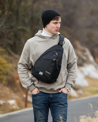 Large Sling Bag Crossbody Backpack Chest Pack for Men Women | 18L, Water resistant hiking daypack, 7 pockets for 13" Tablet, water bottle & umbrella pockets, Outdoor travel shoulder bag