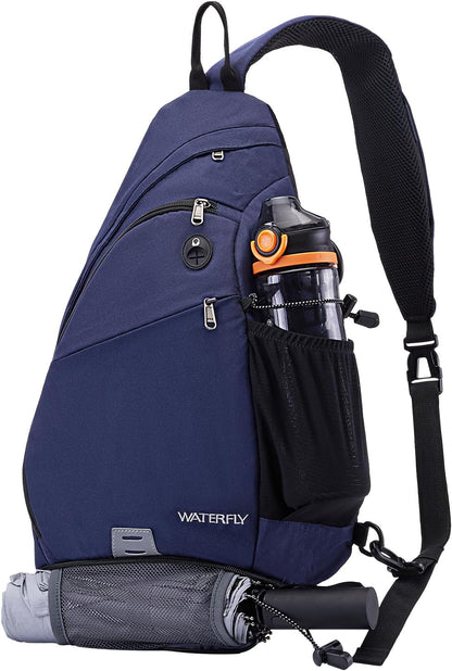 Large Sling Bag Crossbody Backpack Chest Pack for Men Women | 18L, Water resistant hiking daypack, 7 pockets for 13" Tablet, water bottle & umbrella pockets, Outdoor travel shoulder bag