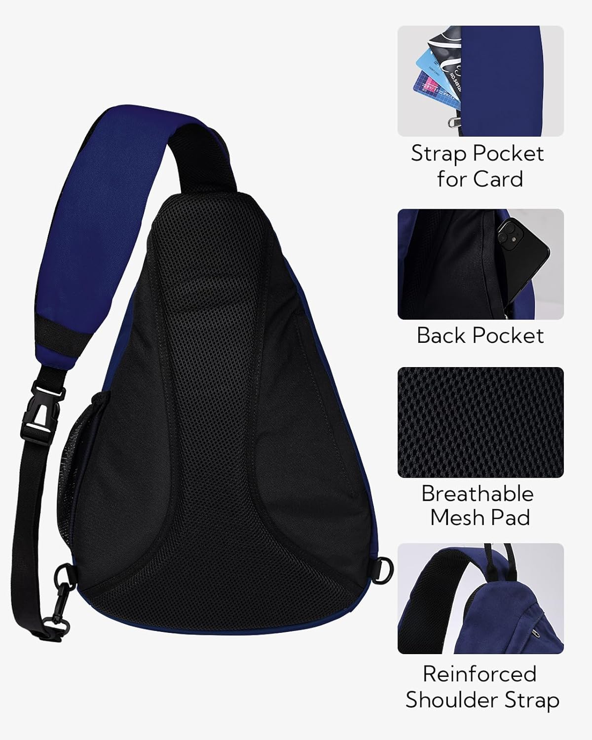 Large Sling Bag Crossbody Backpack Chest Pack for Men Women | 18L, Water resistant hiking daypack, 7 pockets for 13" Tablet, water bottle & umbrella pockets, Outdoor travel shoulder bag