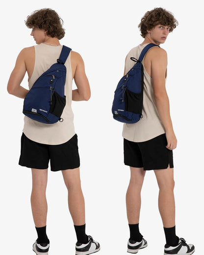 Large Sling Bag Crossbody Backpack Chest Pack for Men Women | 18L, Water resistant hiking daypack, 7 pockets for 13" Tablet, water bottle & umbrella pockets, Outdoor travel shoulder bag