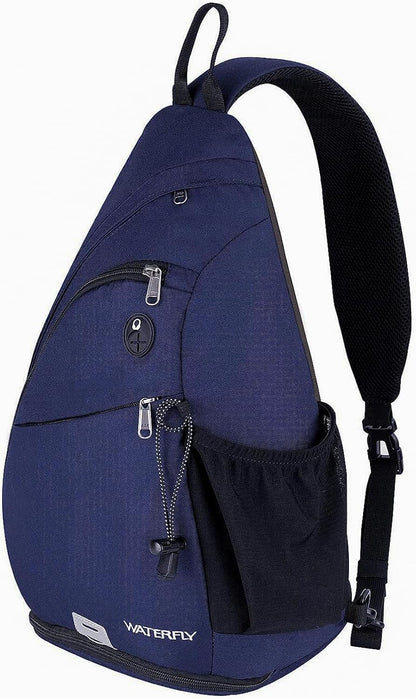 Large Sling Bag Crossbody Backpack Chest Pack for Men Women | 18L, Water resistant hiking daypack, 7 pockets for 13" Tablet, water bottle & umbrella pockets, Outdoor travel shoulder bag